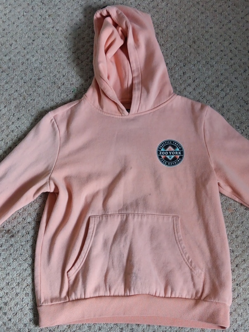 Zoo York Peach-Pink Logo Pullover Hoodie